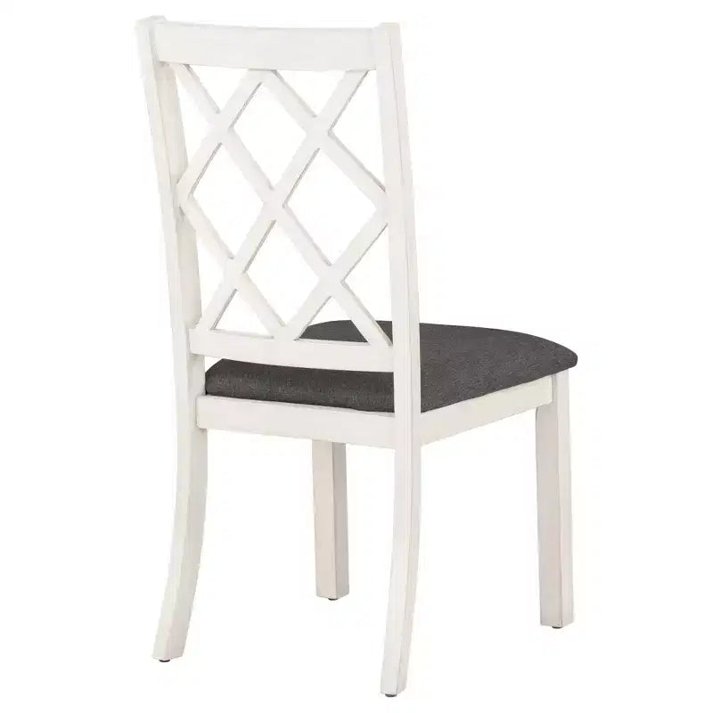 Ensemble de salle à manger 5 pièces de style ferme pour 4 personnes, table de cuisine ronde en bois avec 4 chaises rembourrées