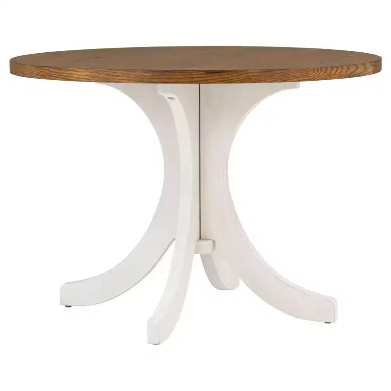 Ensemble de salle à manger 5 pièces de style ferme pour 4 personnes, table de cuisine ronde en bois avec 4 chaises rembourrées