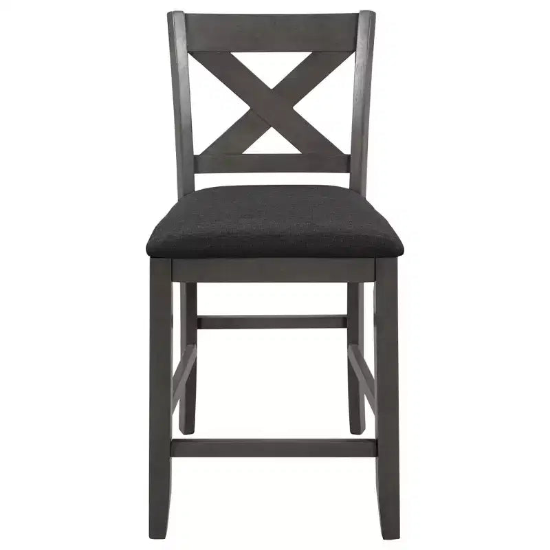 Ensemble de salle à manger à hauteur de comptoir pour 4 personnes, table de bar en bois avec étagère de rangement et 2 tabourets et 2 chaises pour petits espaces