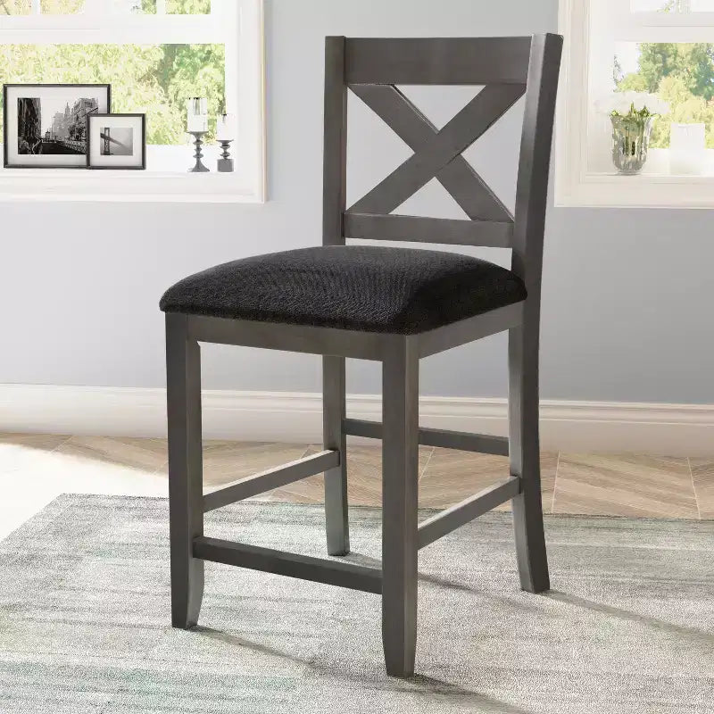Ensemble de salle à manger à hauteur de comptoir pour 4 personnes, table de bar en bois avec étagère de rangement et 2 tabourets et 2 chaises pour petits espaces