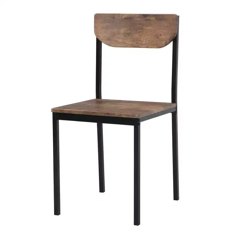 Ensemble de table à manger ronde 3 pièces avec rallonge à abattant, ensemble de cuisine style industriel avec 2 chaises pour petits espaces, brun rustique
