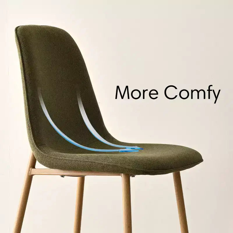 Ensemble de salle à manger rond 5 pièces, table à piédestal aspect bois 39,5 et chaises incurvées rembourrées, idéal pour les coins de cuisine-Panipeachy