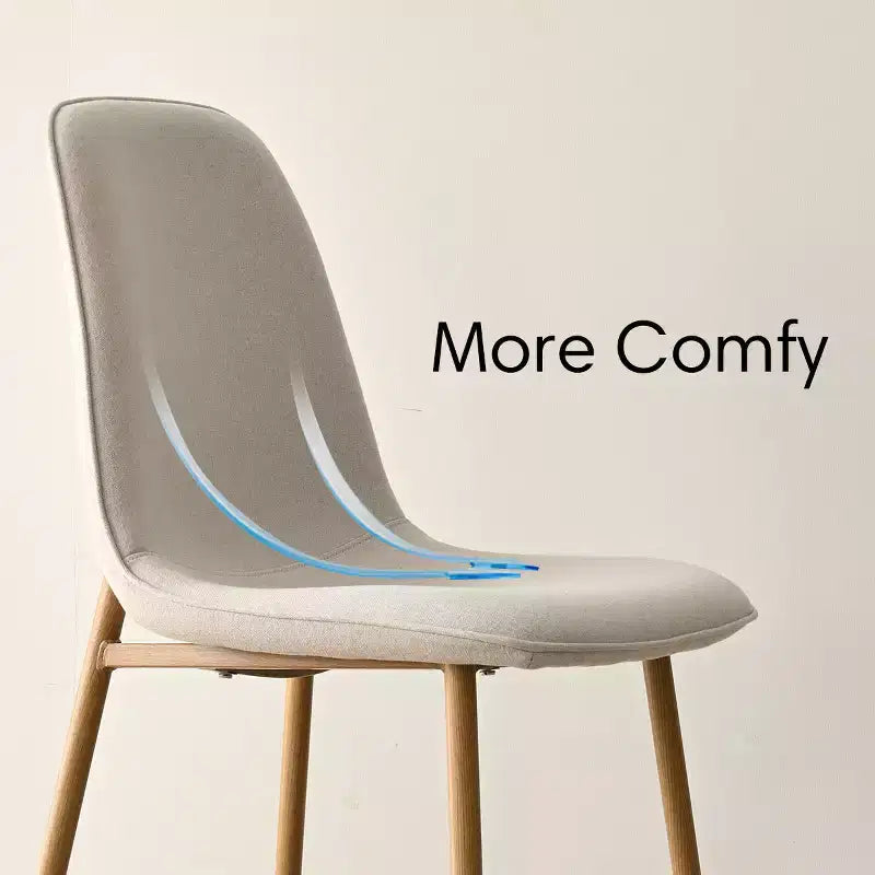 Ensemble de salle à manger rond 5 pièces, table à piédestal aspect bois 39,5 et chaises incurvées rembourrées, idéal pour les coins de cuisine-Panipeachy