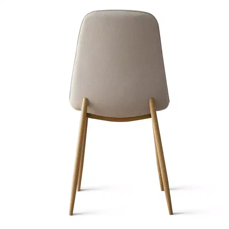 Ensemble de salle à manger rond 5 pièces, table à piédestal aspect bois 39,5 et chaises incurvées rembourrées, idéal pour les coins de cuisine-Panipeachy
