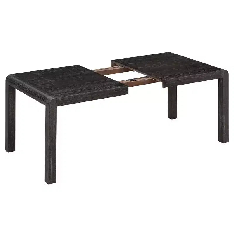 Ensemble de salle à manger vintage extensible pour 6 personnes avec 4 chaises rembourrées et un banc, table de cuisine rustique brossée à la main avec design incurvé