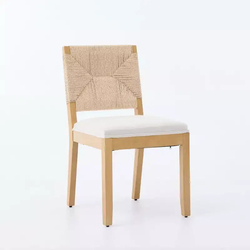 Ensemble de salle à manger moderne 3 pièces, table ronde à piédestal et 2 chaises en bois avec dossier tressé, ensemble de cuisine pour petite salle à manger - Panipeachy