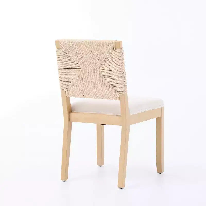 Ensemble de salle à manger moderne 3 pièces, table ronde à piédestal et 2 chaises en bois avec dossier tressé, ensemble de cuisine pour petite salle à manger - Panipeachy