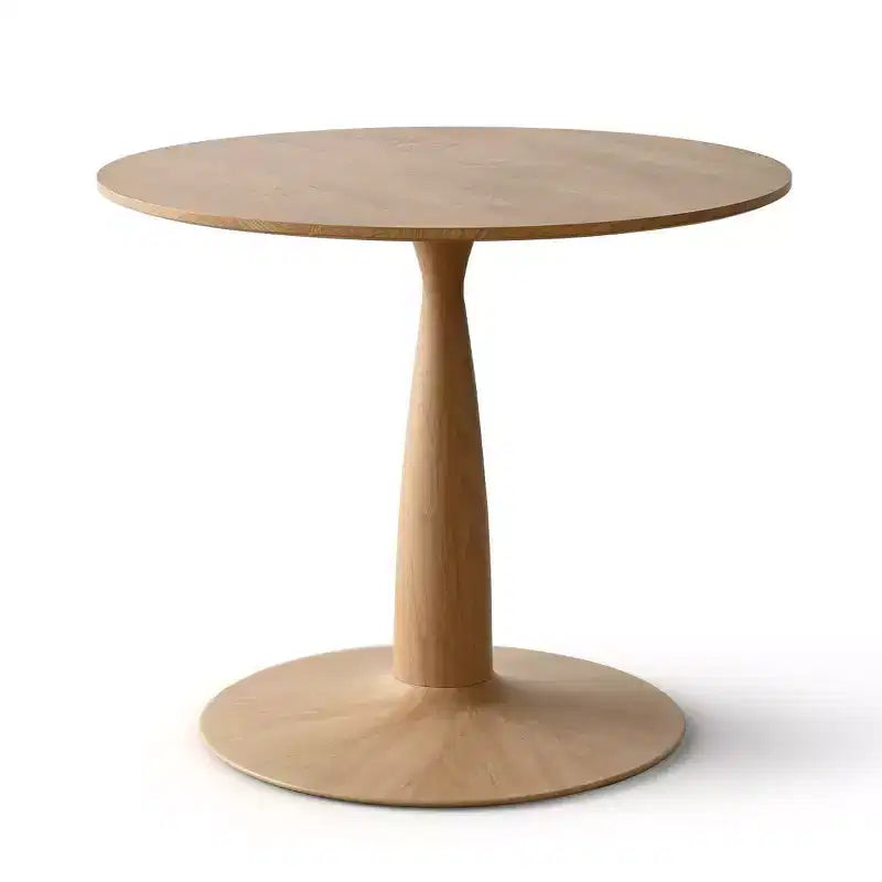 Ensemble de salle à manger moderne 3 pièces, table ronde à piédestal et 2 chaises en bois avec dossier tressé, ensemble de cuisine pour petite salle à manger - Panipeachy