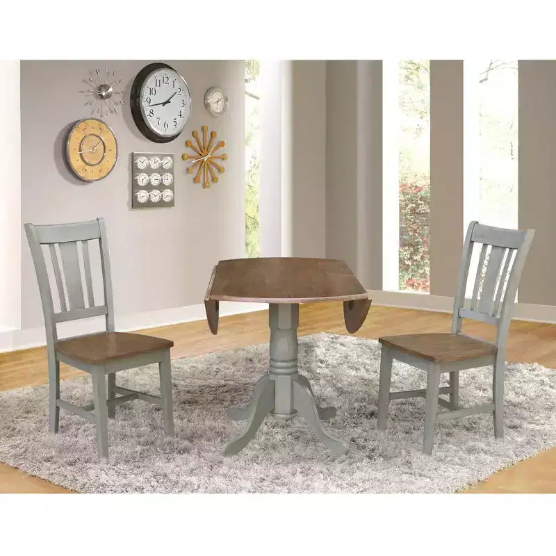 Table à deux abattants Mase de 42 po avec 2 chaises latérales San Remo - International Concepts