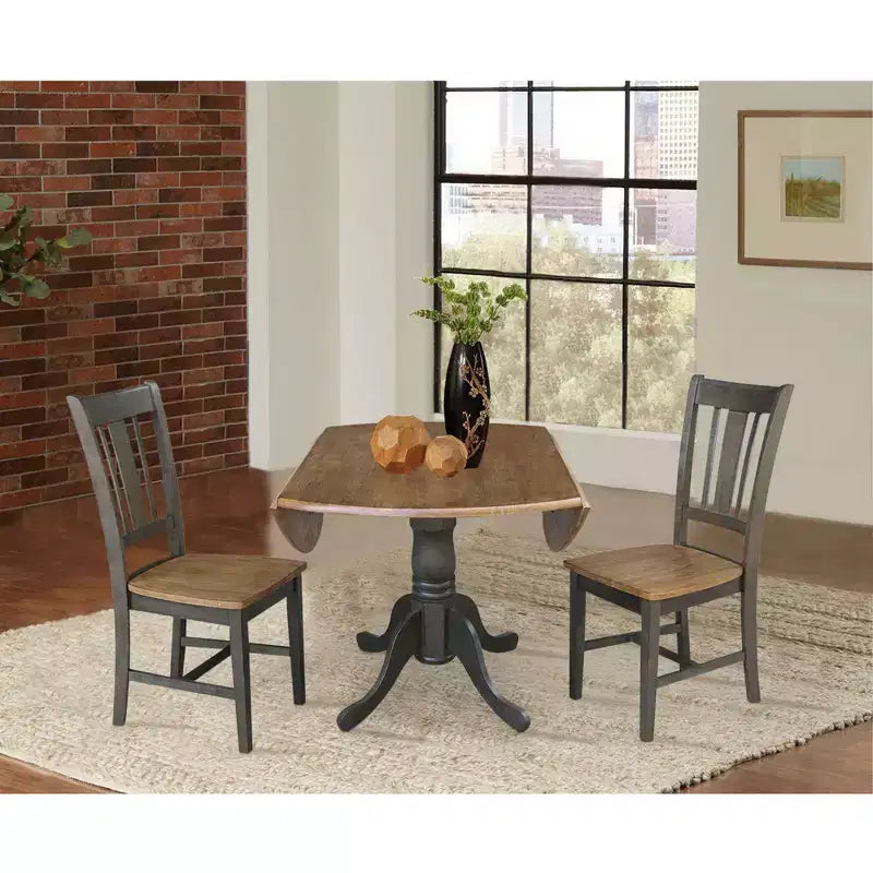 Table à deux abattants Mase de 42 po avec 2 chaises latérales San Remo - International Concepts