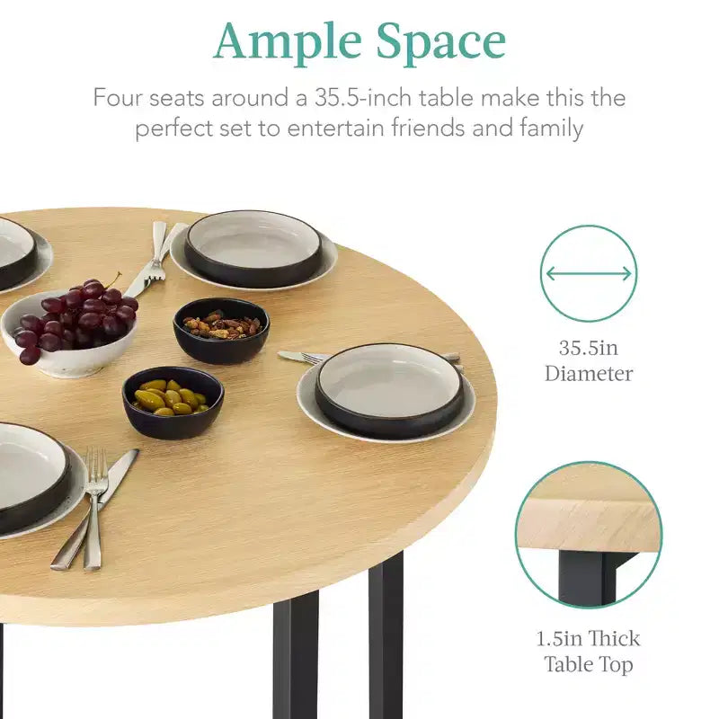 Ensemble de salle à manger moderne 5 pièces, hauteur de comptoir, avec 4 chaises et table épaisse de 3,8 cm, de marque Best Choice Products