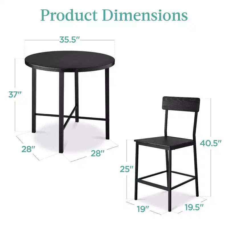 Ensemble de salle à manger moderne 5 pièces, hauteur de comptoir, avec 4 chaises et table épaisse de 3,8 cm, de marque Best Choice Products