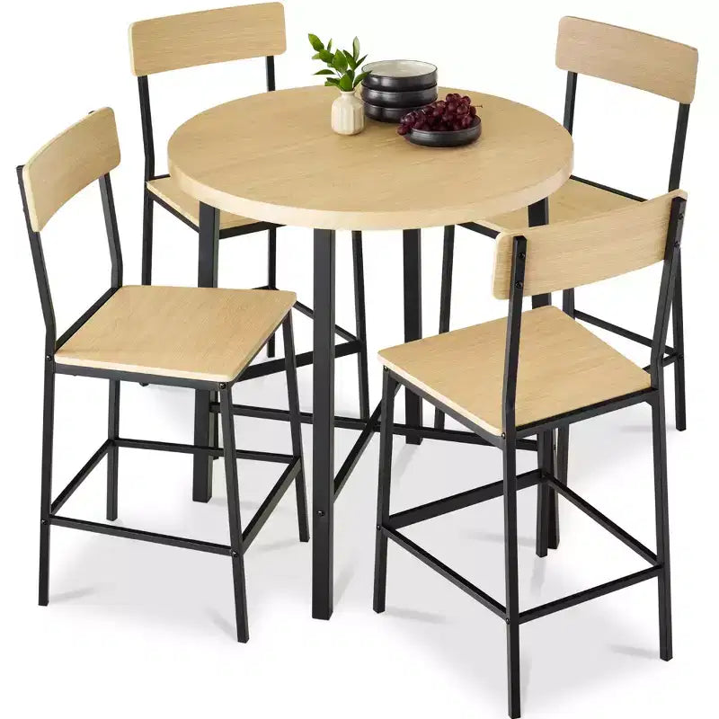 Ensemble de salle à manger moderne 5 pièces, hauteur de comptoir, avec 4 chaises et table épaisse de 3,8 cm, de marque Best Choice Products