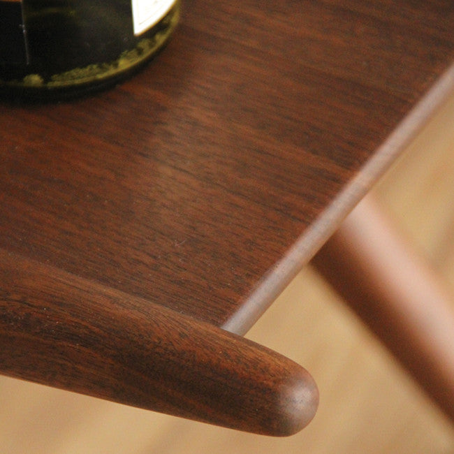 Table Basse Slim en Métal et Placage Bois