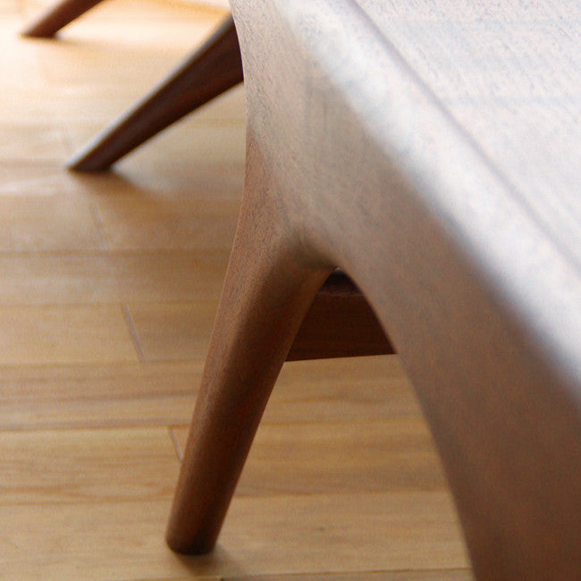 Table Basse Slim en Métal et Placage Bois