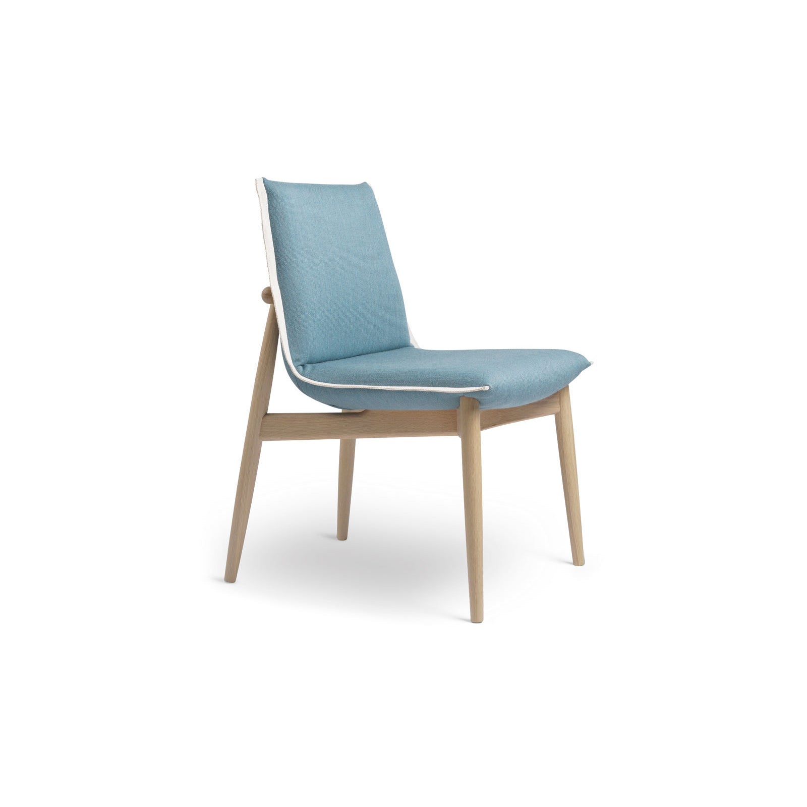 Chaise de salle à manger en chêne massif et noyer massif avec revêtement en tissu