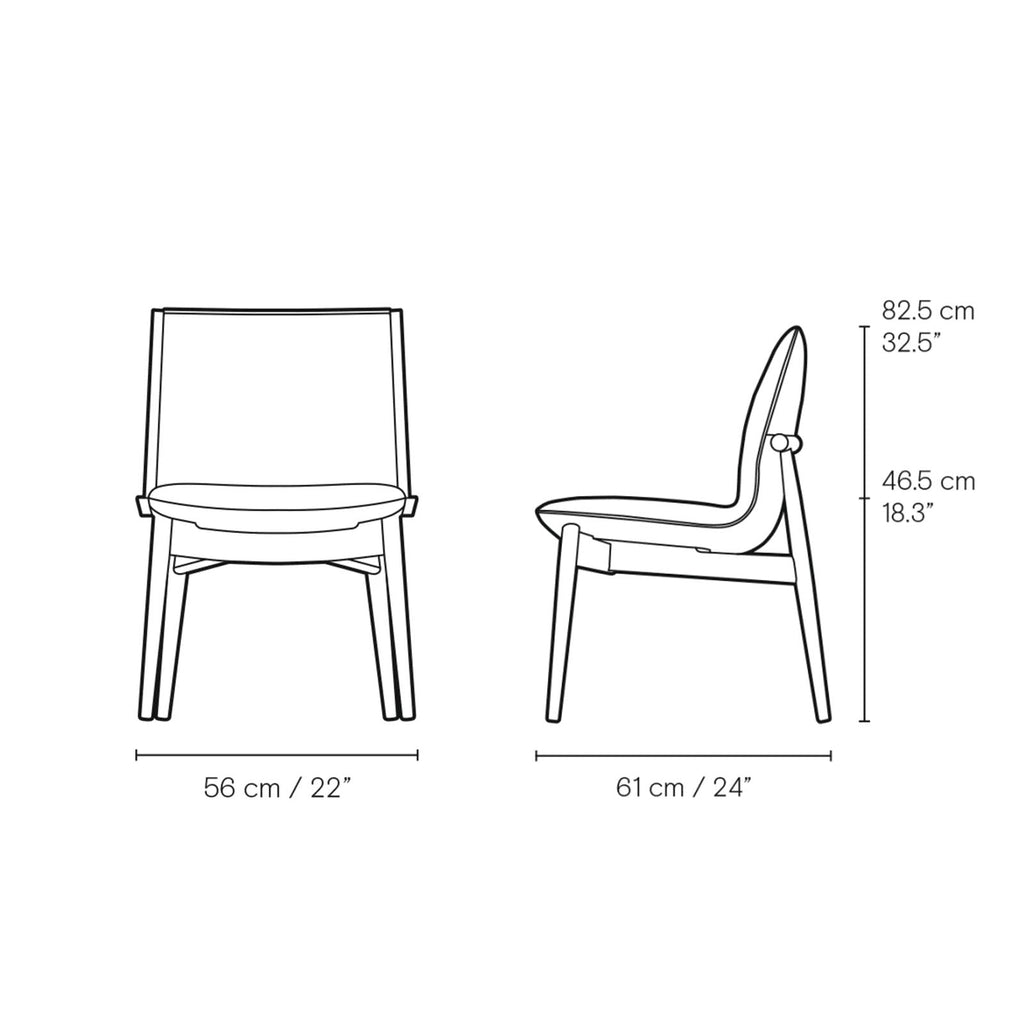 Chaise de salle à manger en chêne massif et noyer massif avec revêtement en tissu