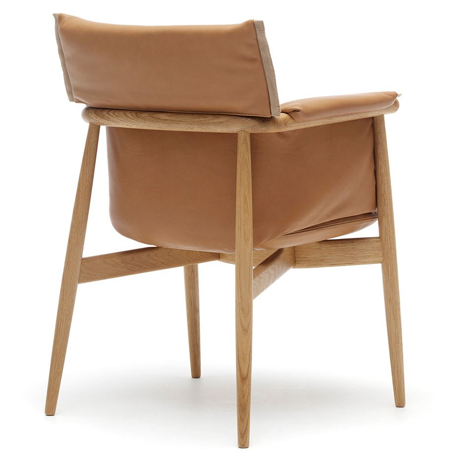 Chaise de salle à manger en cuir chêne massif noyer massif