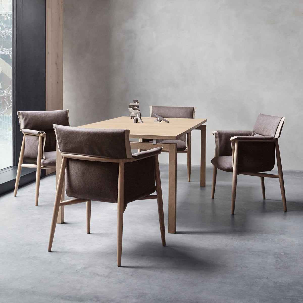 Chaise de salle à manger en cuir chêne massif noyer massif