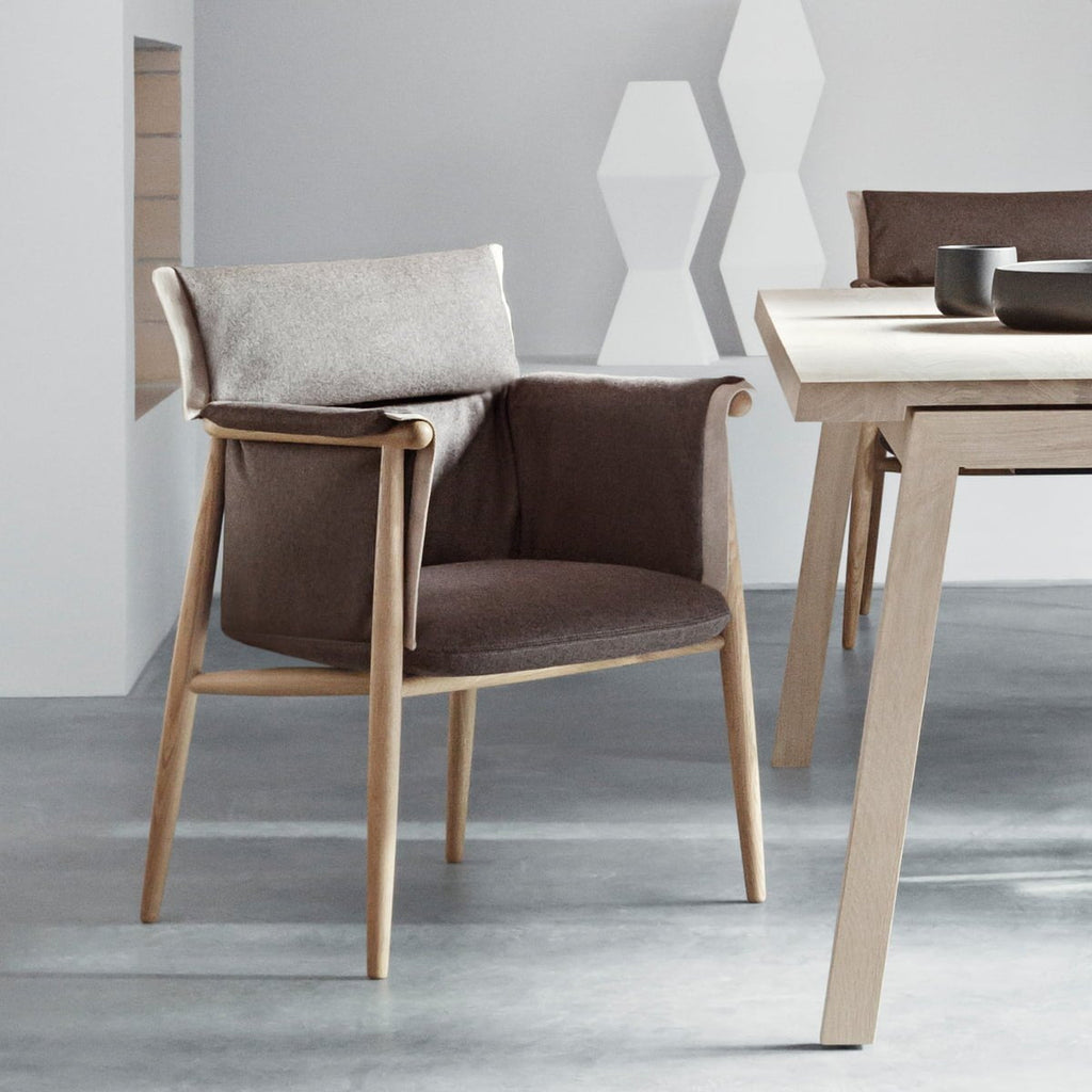 Chaise de salle à manger en cuir chêne massif noyer massif
