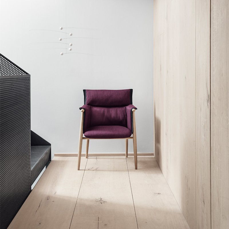 Chaise de salle à manger en cuir chêne massif noyer massif
