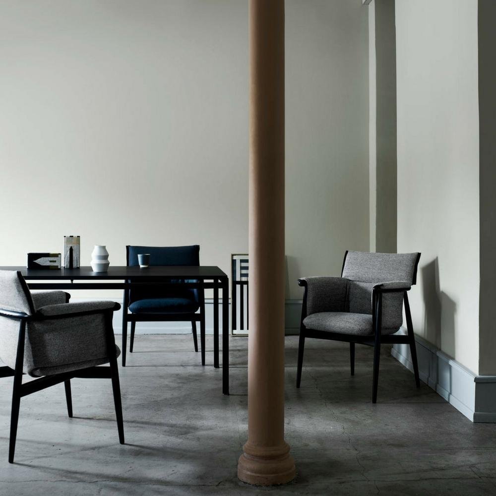 Chaise de salle à manger en cuir chêne massif noyer massif