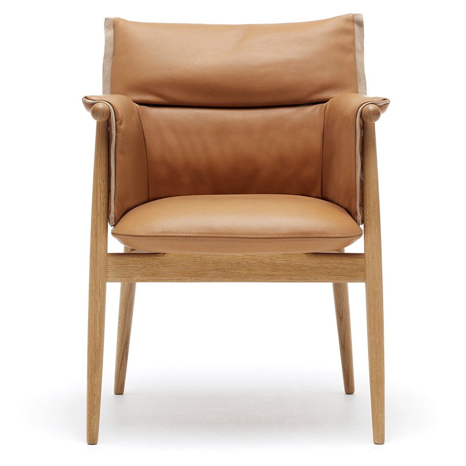 Chaise de salle à manger en cuir chêne massif noyer massif