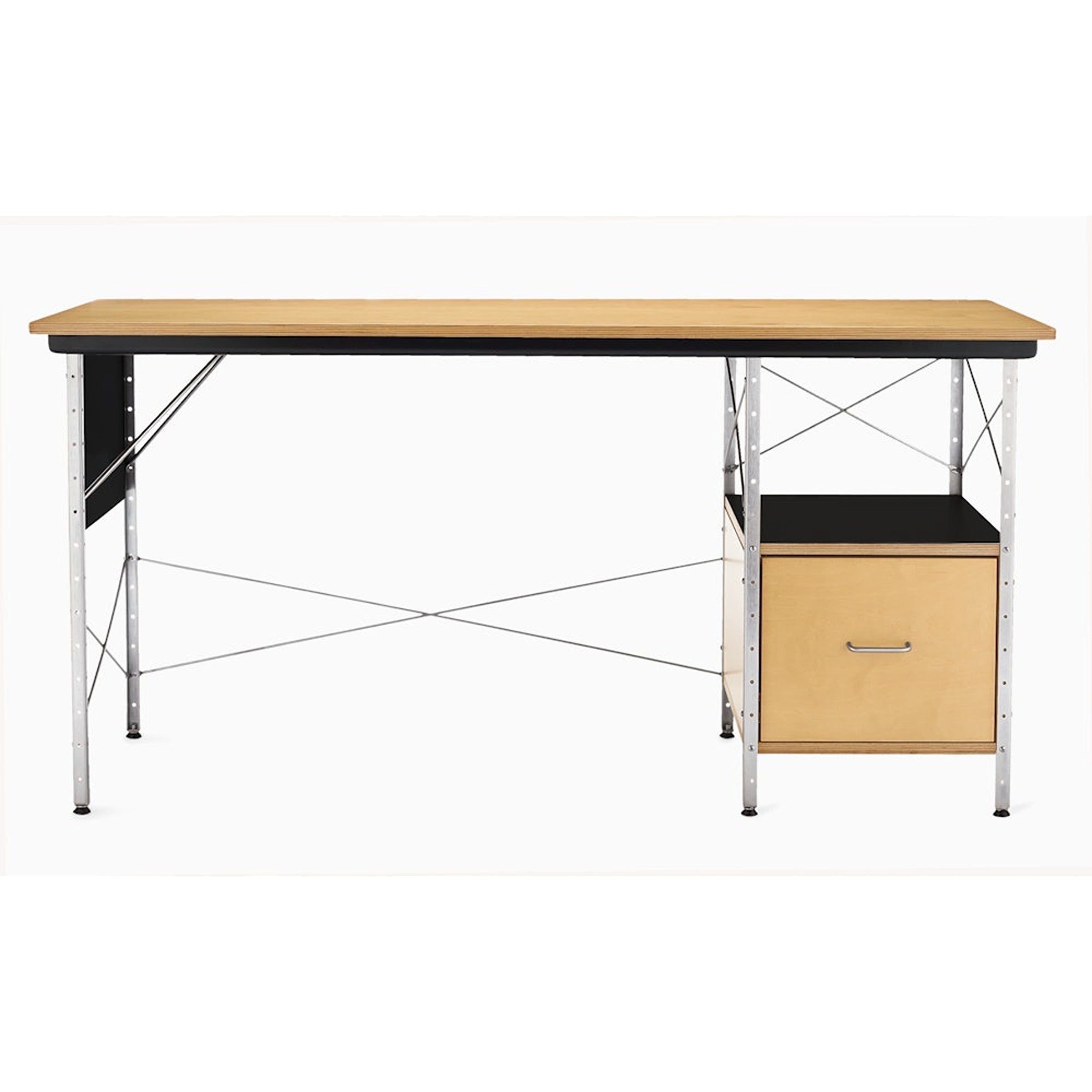 Bureau en verre et acier