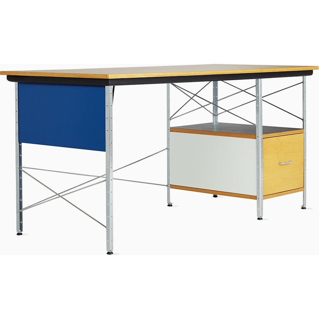 Bureau en verre et acier