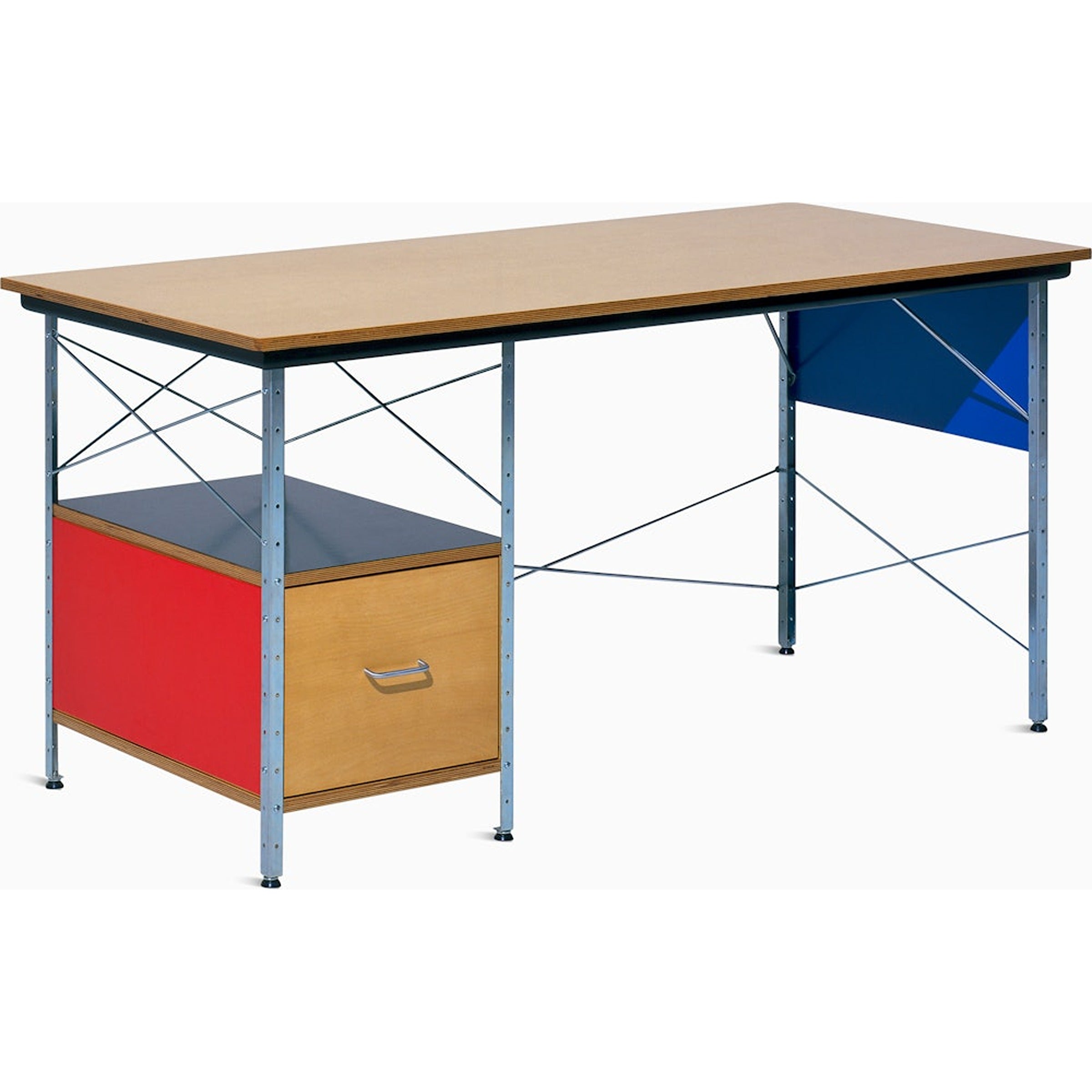 Bureau en verre et acier