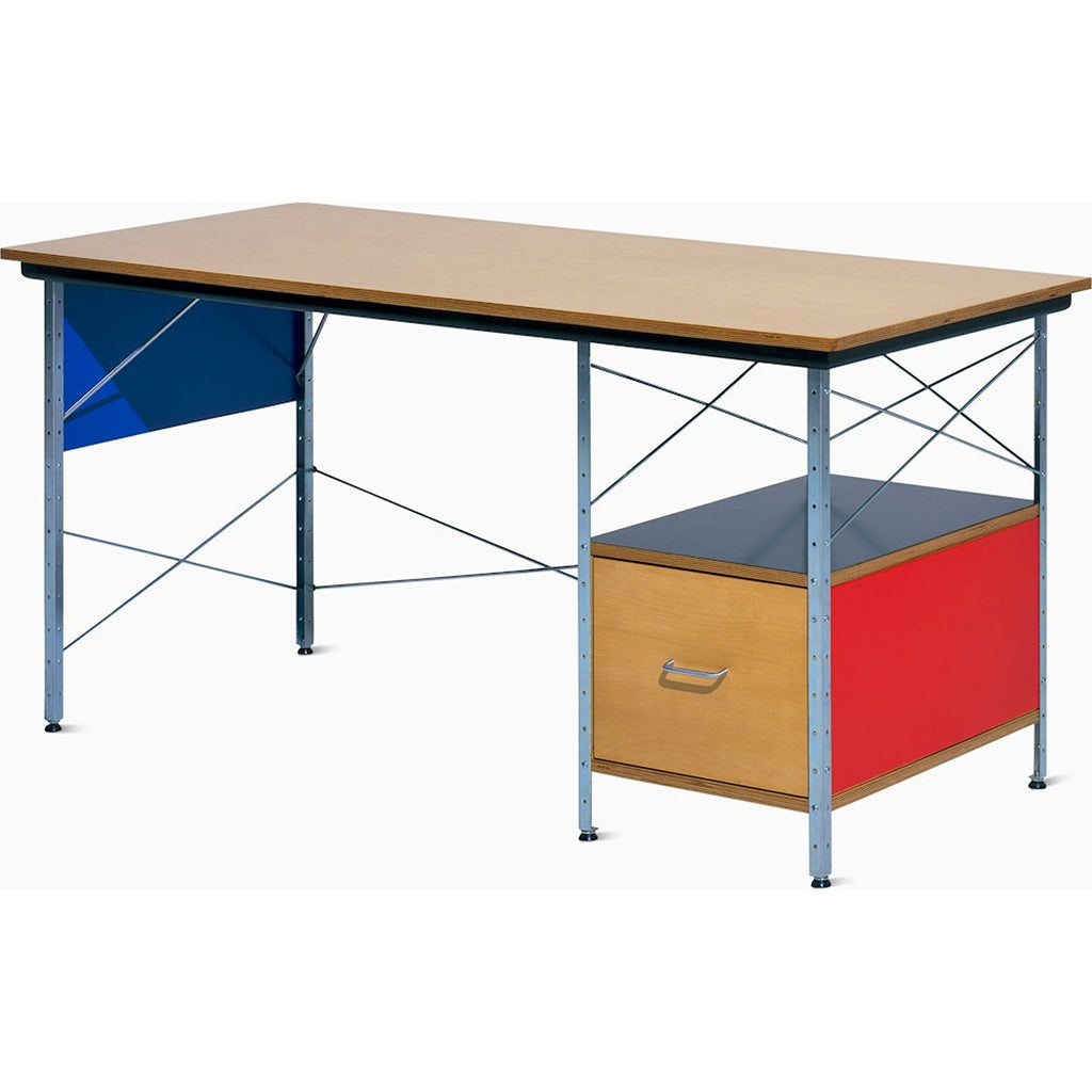 Bureau en verre et acier