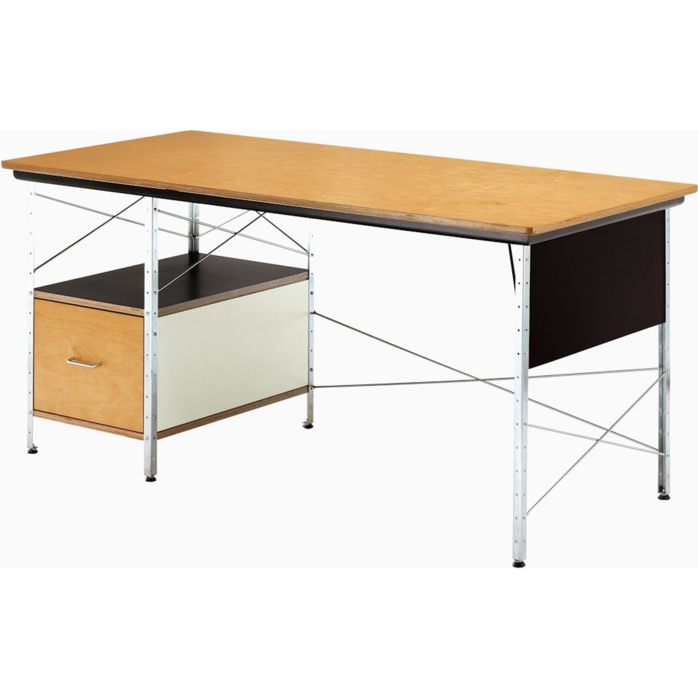 Bureau en verre et acier