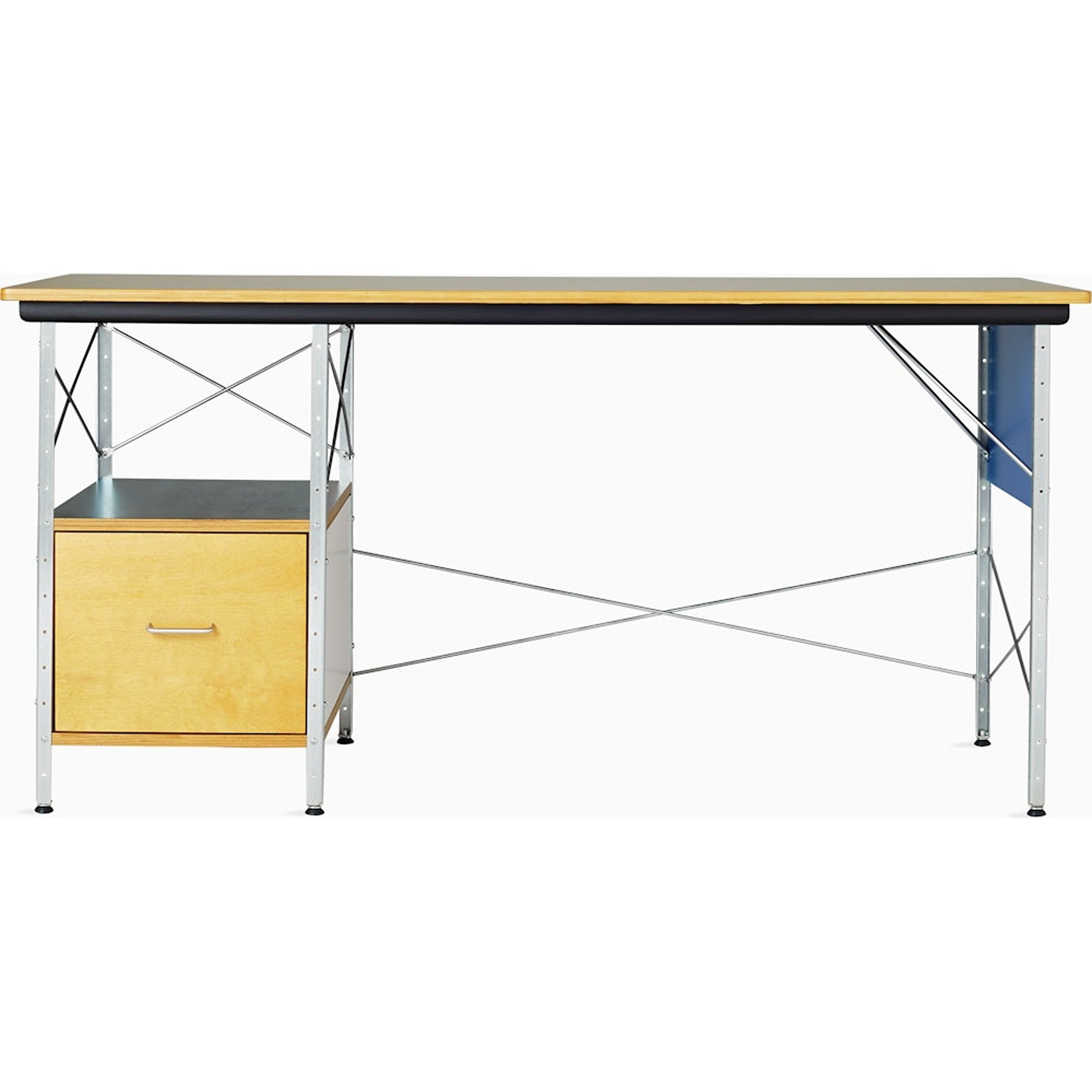Bureau en verre et acier