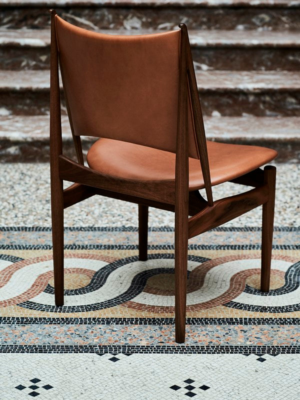 Chaise de salle à manger en bois massif rembourrée