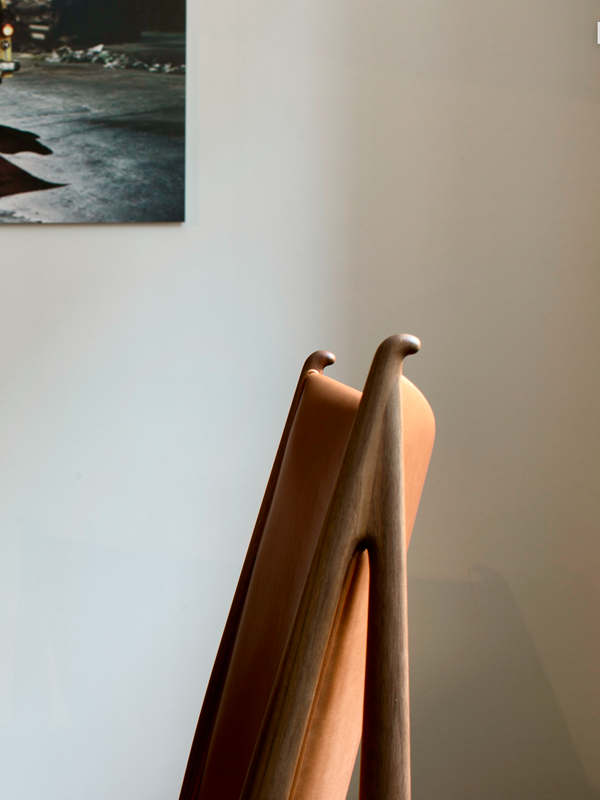 Chaise de salle à manger en bois massif rembourrée