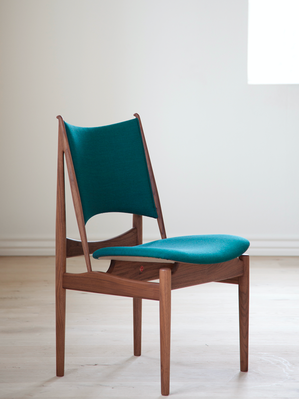 Chaise de salle à manger en bois massif rembourrée