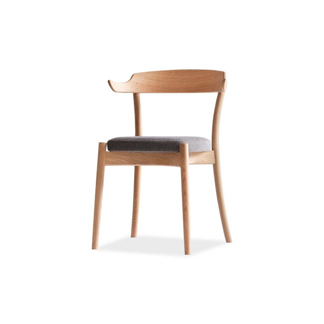 Chaise de salle à manger tapissée en bois massif
