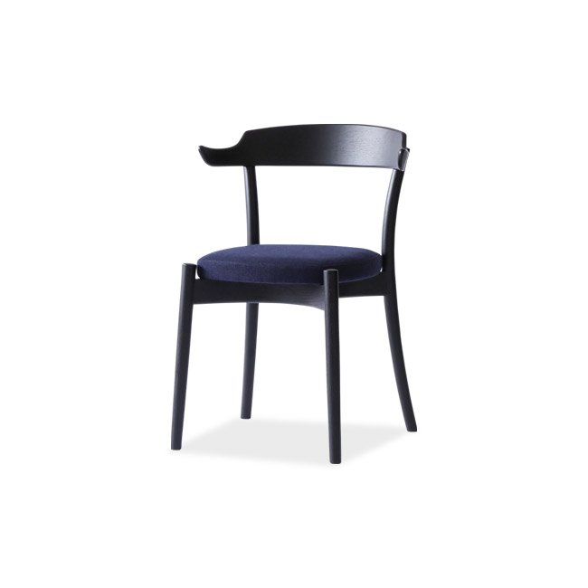 Chaise de salle à manger tapissée en bois massif