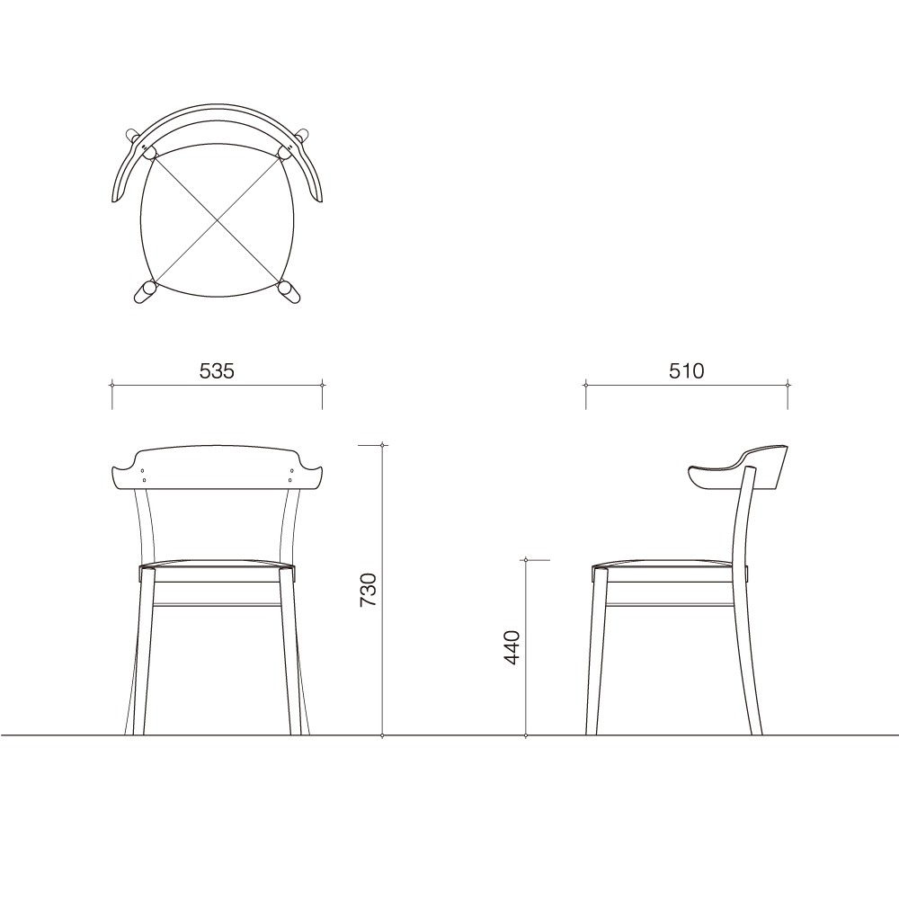 Chaise de salle à manger tapissée en bois massif