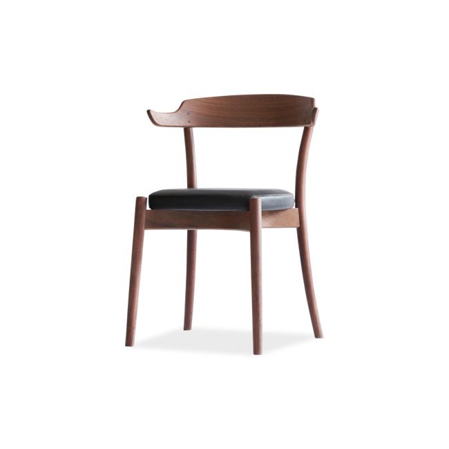 Chaise de salle à manger tapissée en bois massif