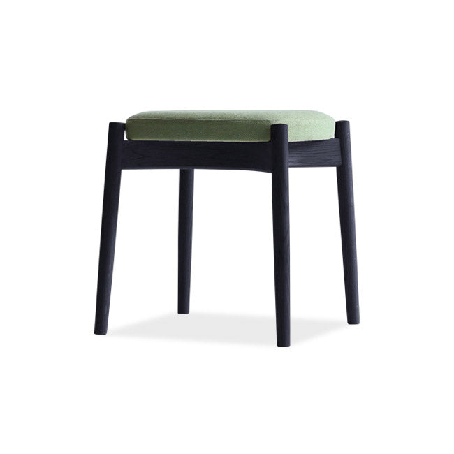 Tabouret rembourré en noyer massif