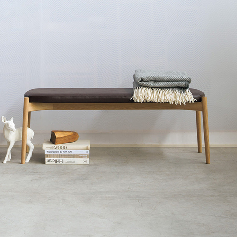 Banc rembourré en bois massif