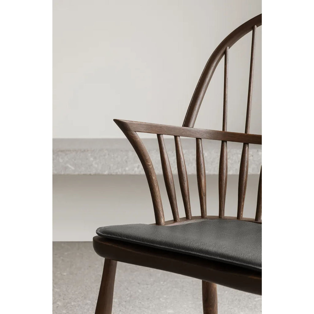 Chaise de salle à manger classique tout en bois, dossier rond