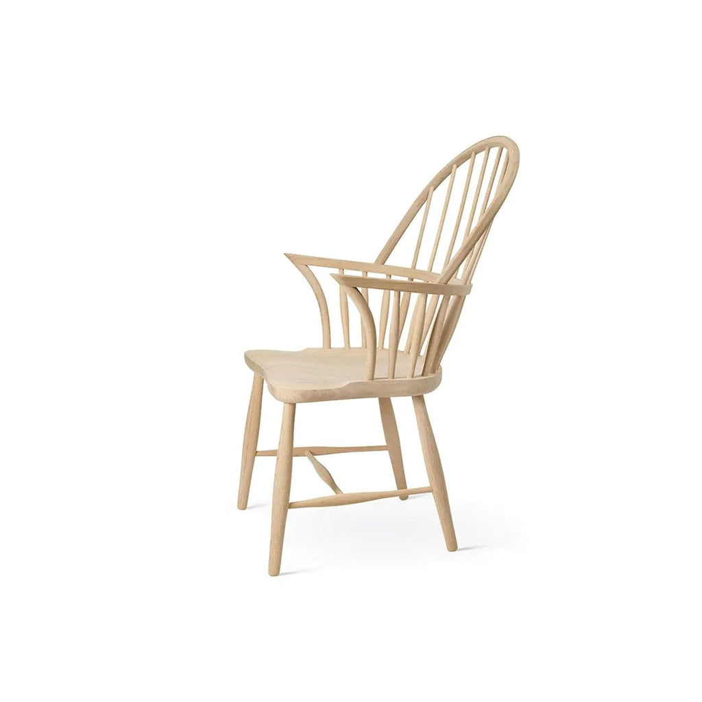 Chaise de salle à manger classique tout en bois, dossier rond