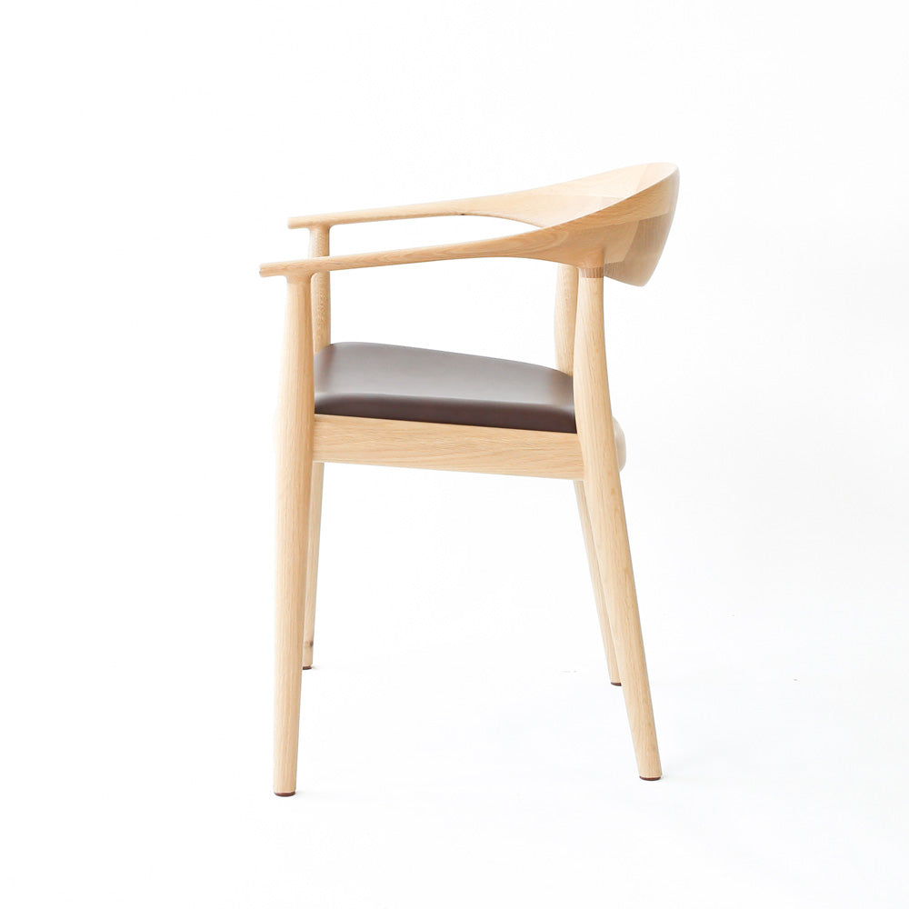 Chaise de salle à manger en chêne massif et noyer massif