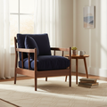 Solid Wood Cushioned Armchair - Scene