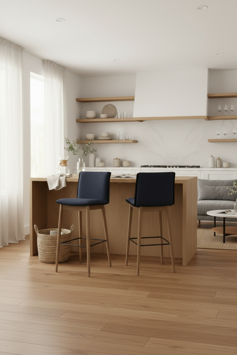 Wide angle bar stool